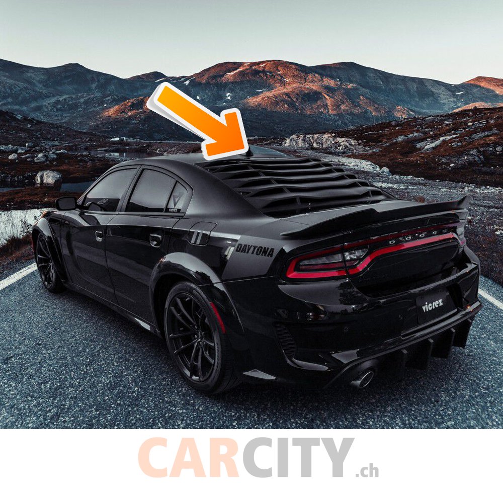 Rear Window Louvers Matte Black Dodge Charger 2011-2023