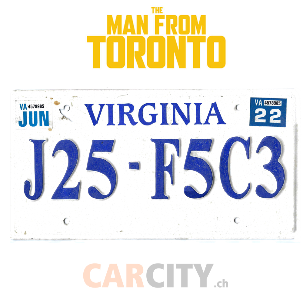 THE MAN FROM TORONTO Marty's Van License Plate Original