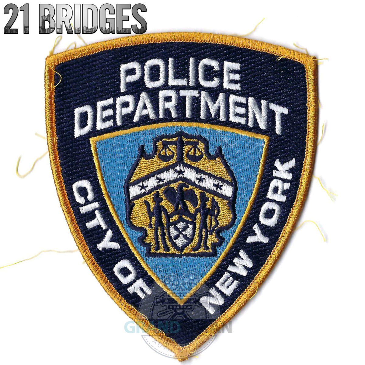 21 BRIDGES Chadwick Boseman NYPD patch accessoire de film original