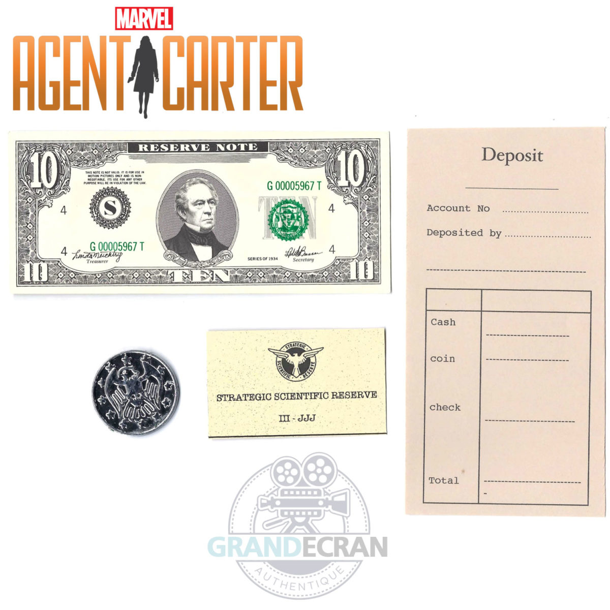 AGENT CARTER Bank Set of Props SSR Sheet S02E01 Original Prop