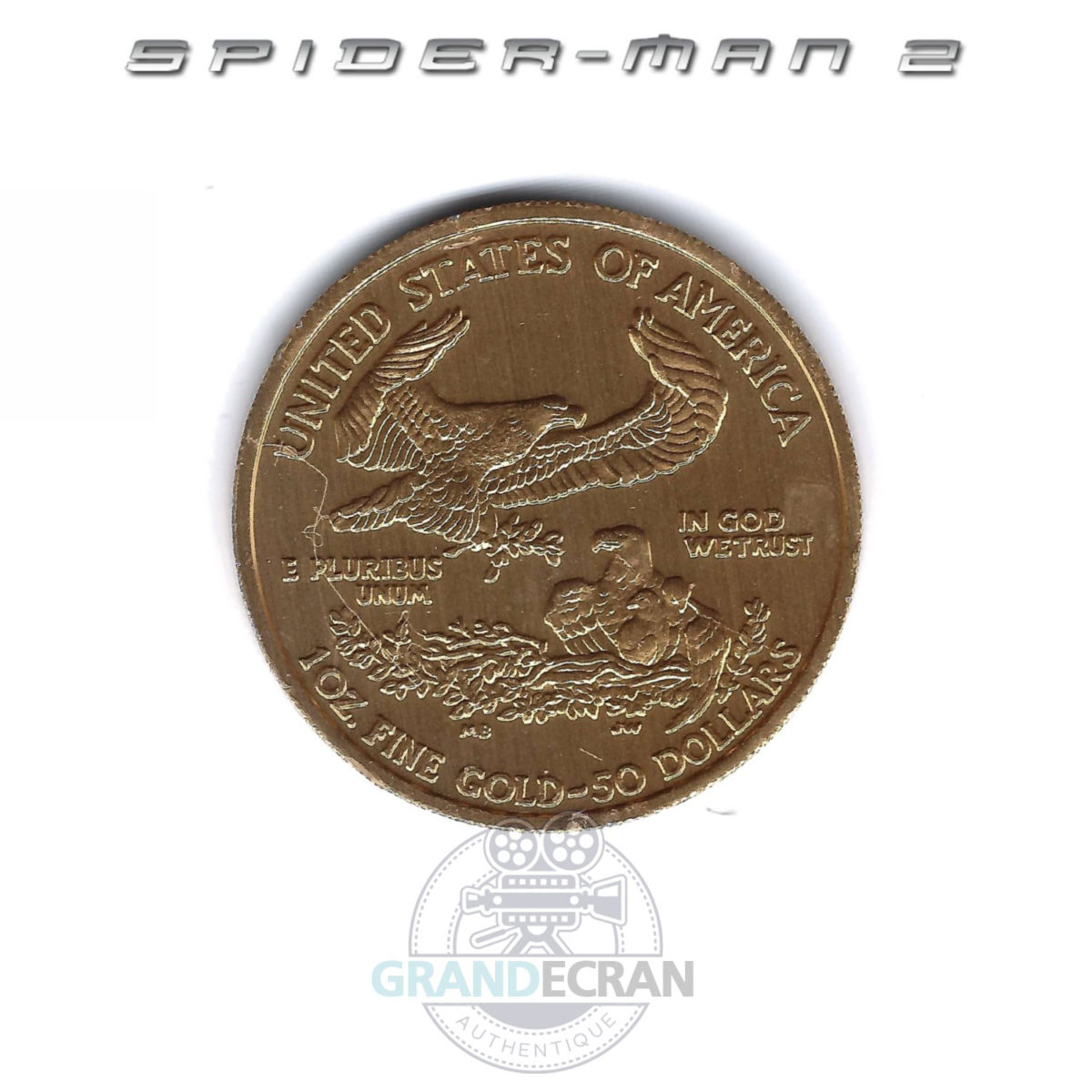 SPIDERMAN 2 First National Bank Gold Bullion Coin Original Movie Prop