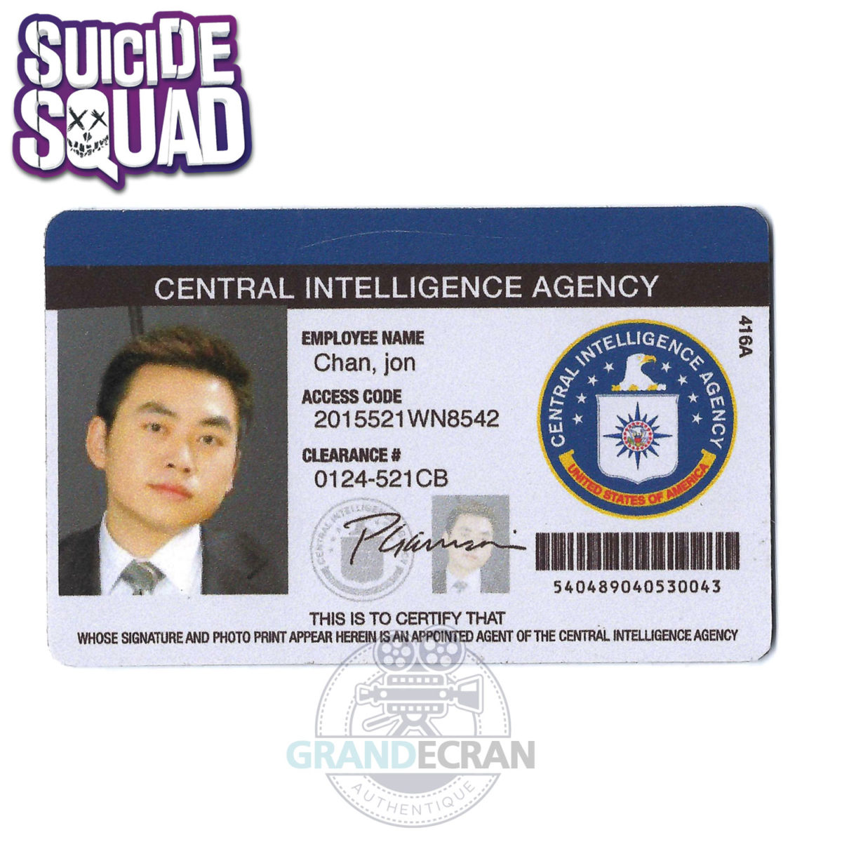 SUICIDE SQUAD White House Visitor Pass Original Movie Prop