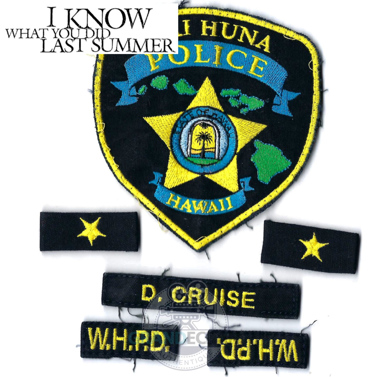 I KNOW WHAT YOU DID LAST SUMMER TV Series Hawaii Cruise Police Patch Prop