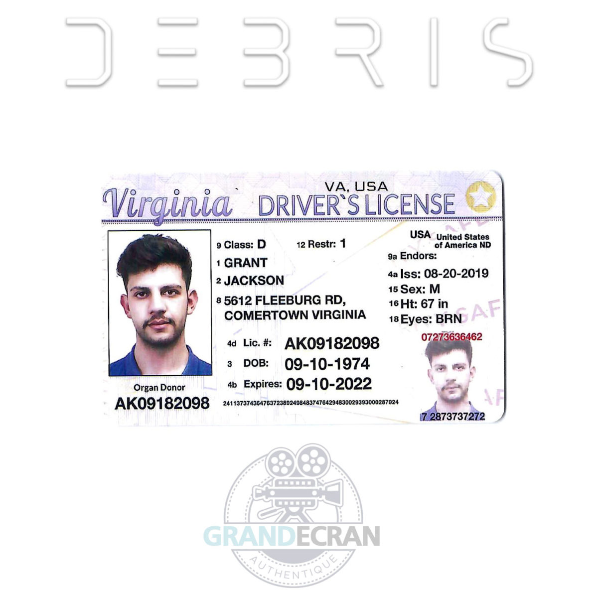 DEBRIS Grant Driver License S01E13 Original TV Series Prop