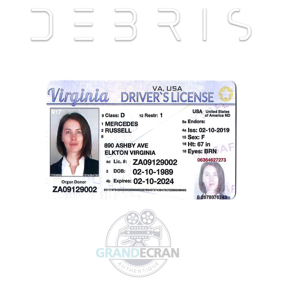 DEBRIS Mercedes Driver License S01E13 Original TV Series Prop
