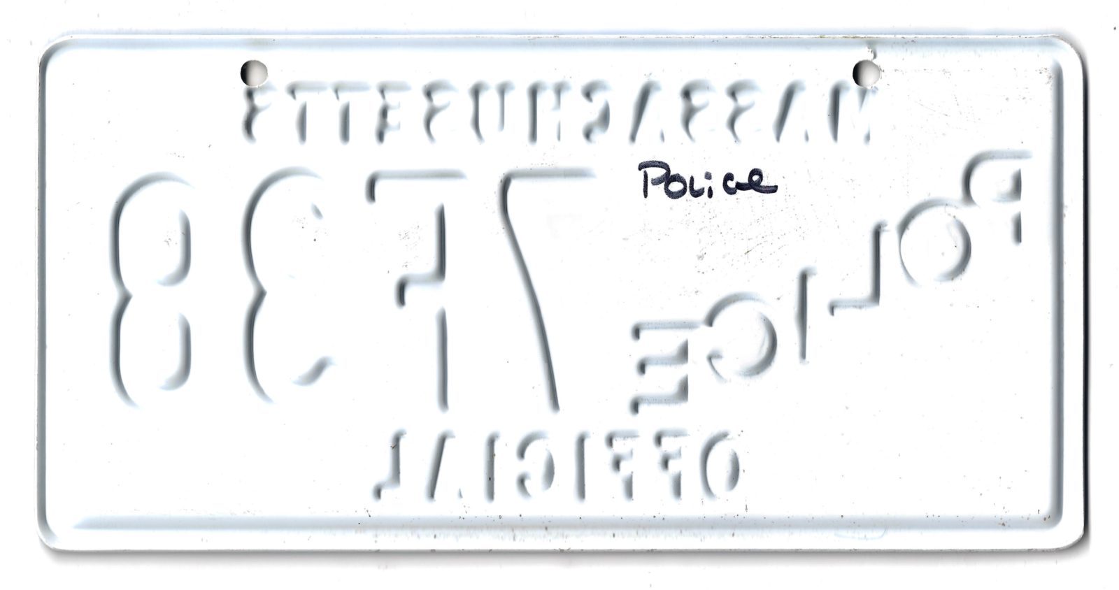 THE CONJURING PT 3 Police MA License Plate Original Movie Prop – Image 2