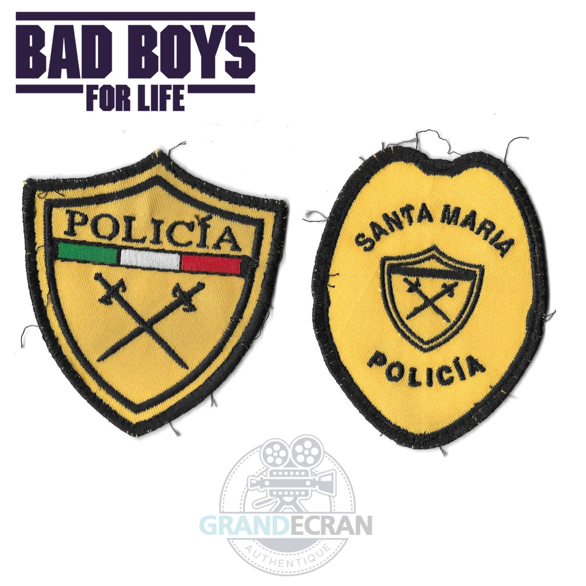 BAD BOYS FOR LIFE Police 2 Patches Original Movie Prop