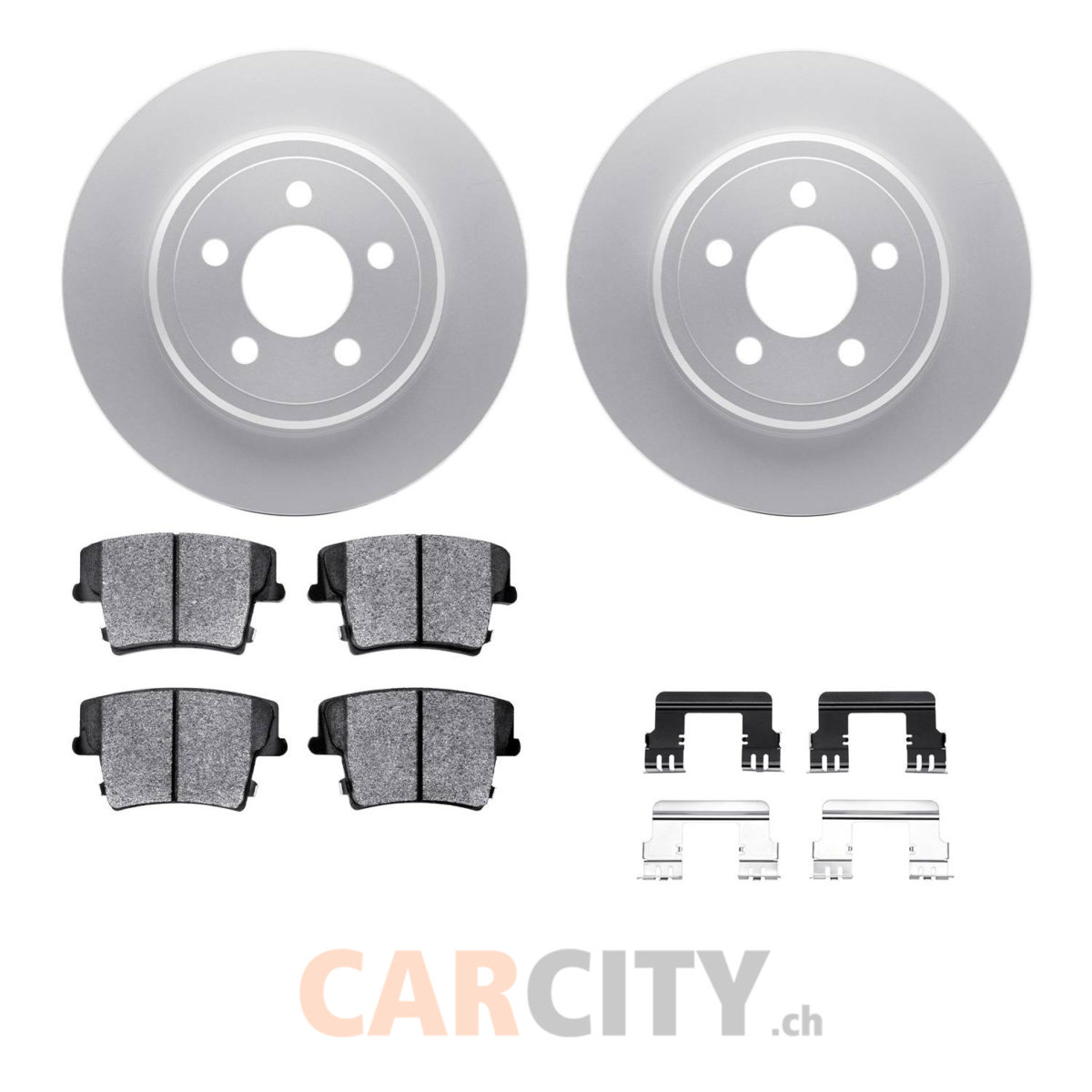 DYNAMIC FRICTION 451239048 Geospec Rotors with 5000 Advanced Pads and Hardware