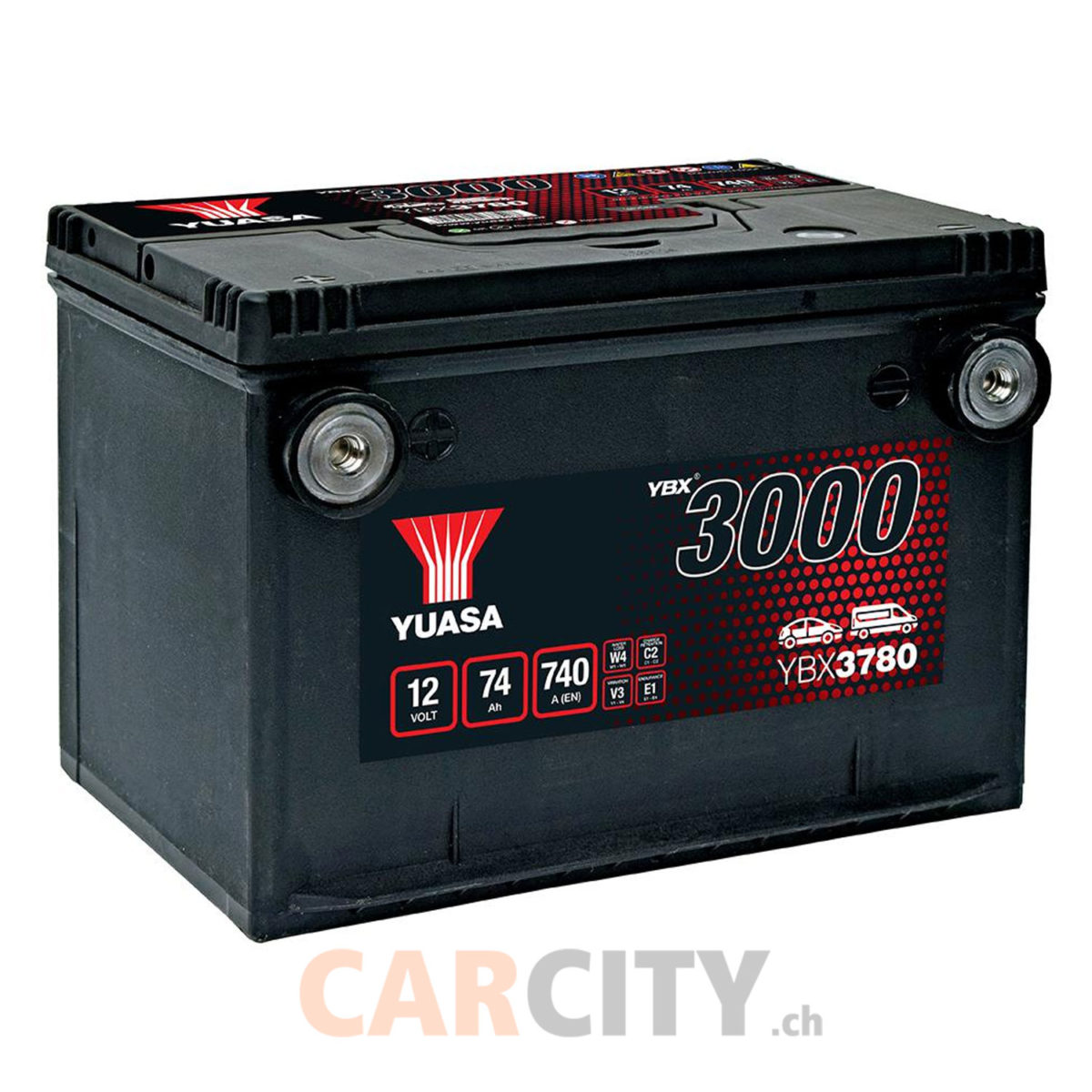 Yuasa YBX3780 12V 74Ah 740A