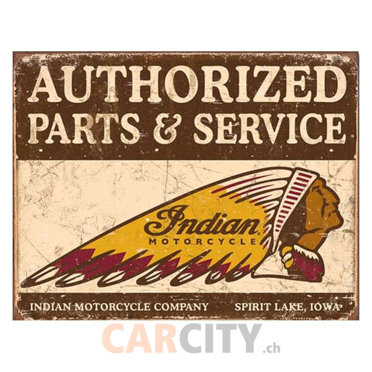 Enseigne Indian Motorcycle Parts 41x32cm